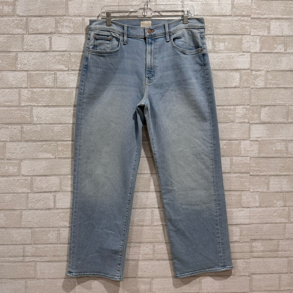MOTHER THE MID RISE RAMBLER ZIP ANKLE JEANS IN BALL'S IN YOUR COURT - SZ - 34